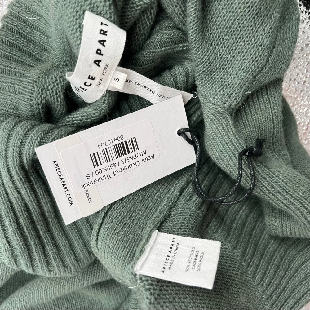 NWT Apiece Apart Aster Oversized Turtleneck Wool Cashmere Sweater Pullover XS S - Picture 15 of 16